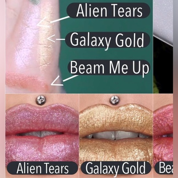 Jeffree Star | ‘Alien Tears’ & ‘Galaxy Gold’ Lip Ammunition | NiB L.E. rare - Picture 5 of 15